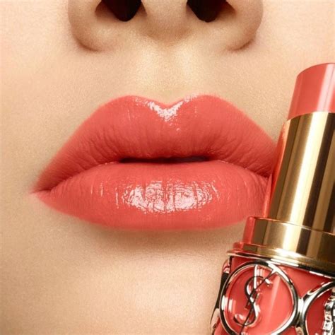 ysl rouge volupte shine coral plume swatches|YSL rouge volupte shine reviews.